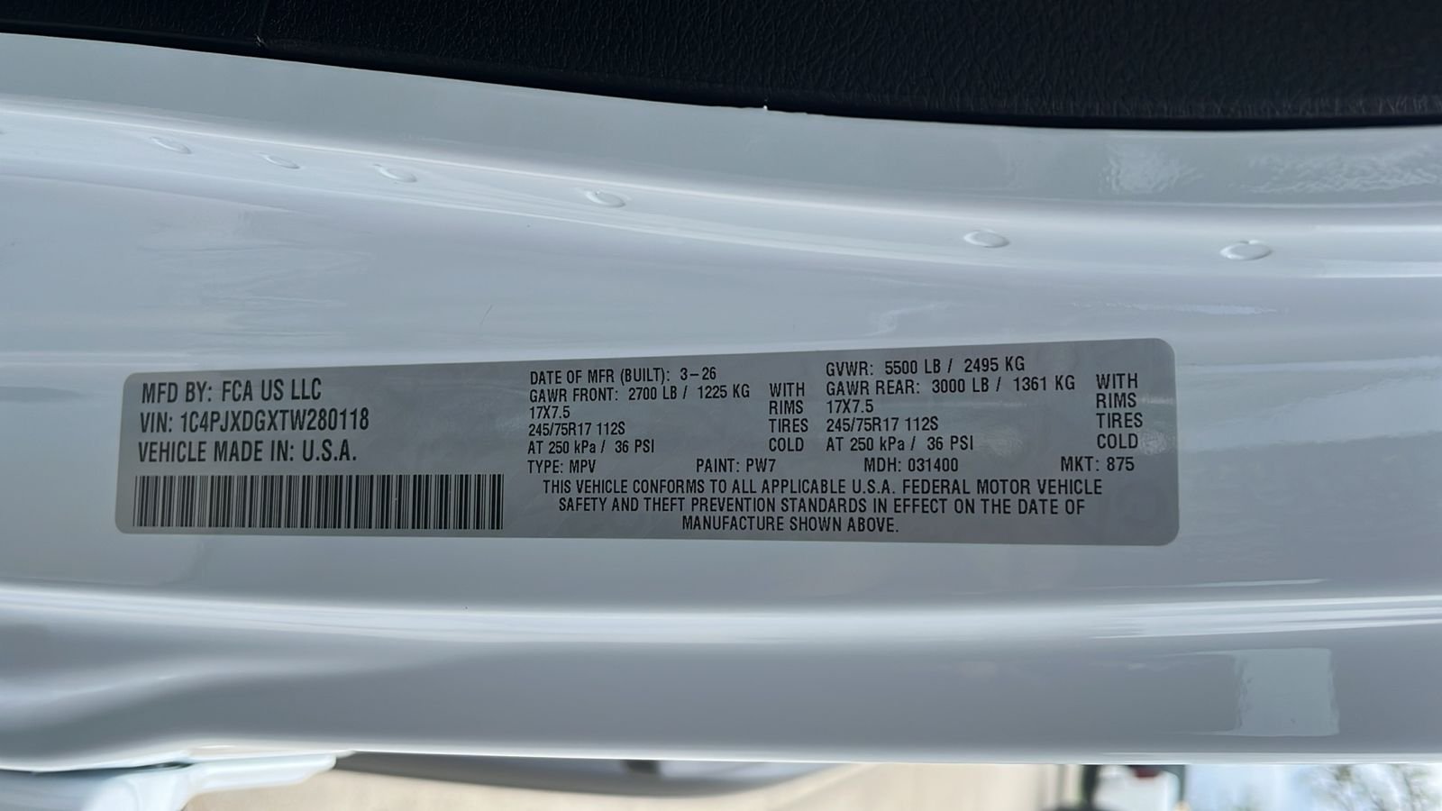 New 2026 Bright White Clear-Coat Exterior Paint Jeep Sport S image 30