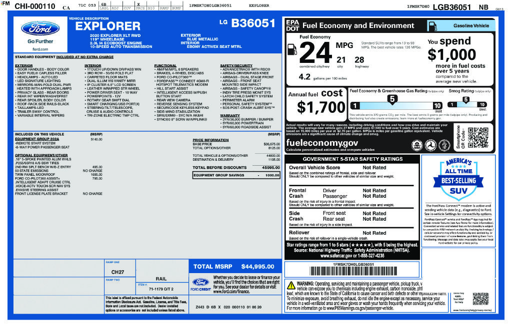 Used 2020 Blue Ford XLT image 2