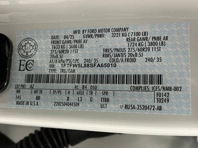 Used 2025 White Ford Lariat image 64