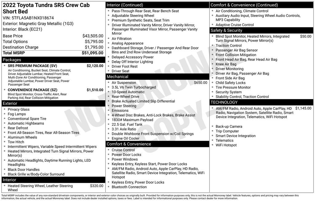 Used 2022 Gray Toyota SR5 image 7