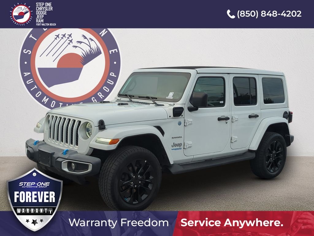 Used 2022 White Jeep Unlimited Sahara 4xe image 2