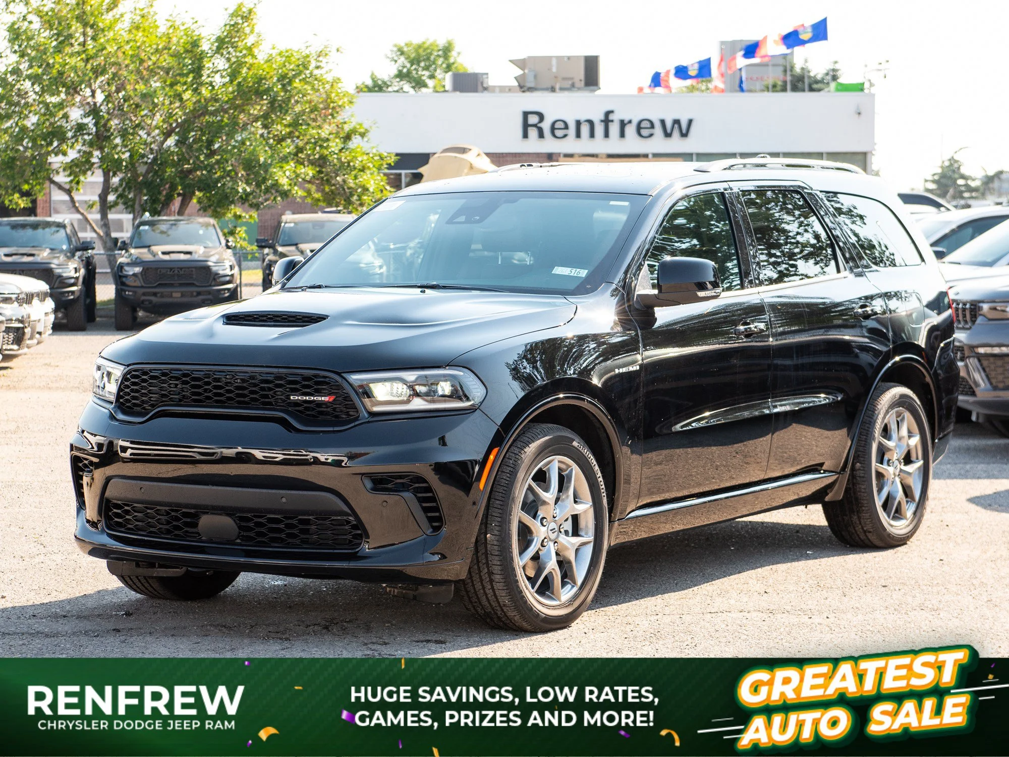New 2026 Black Dodge GT HEMI V8 Plus* AWD, Sunroof, Red Leather Seats, Remote Start image 1