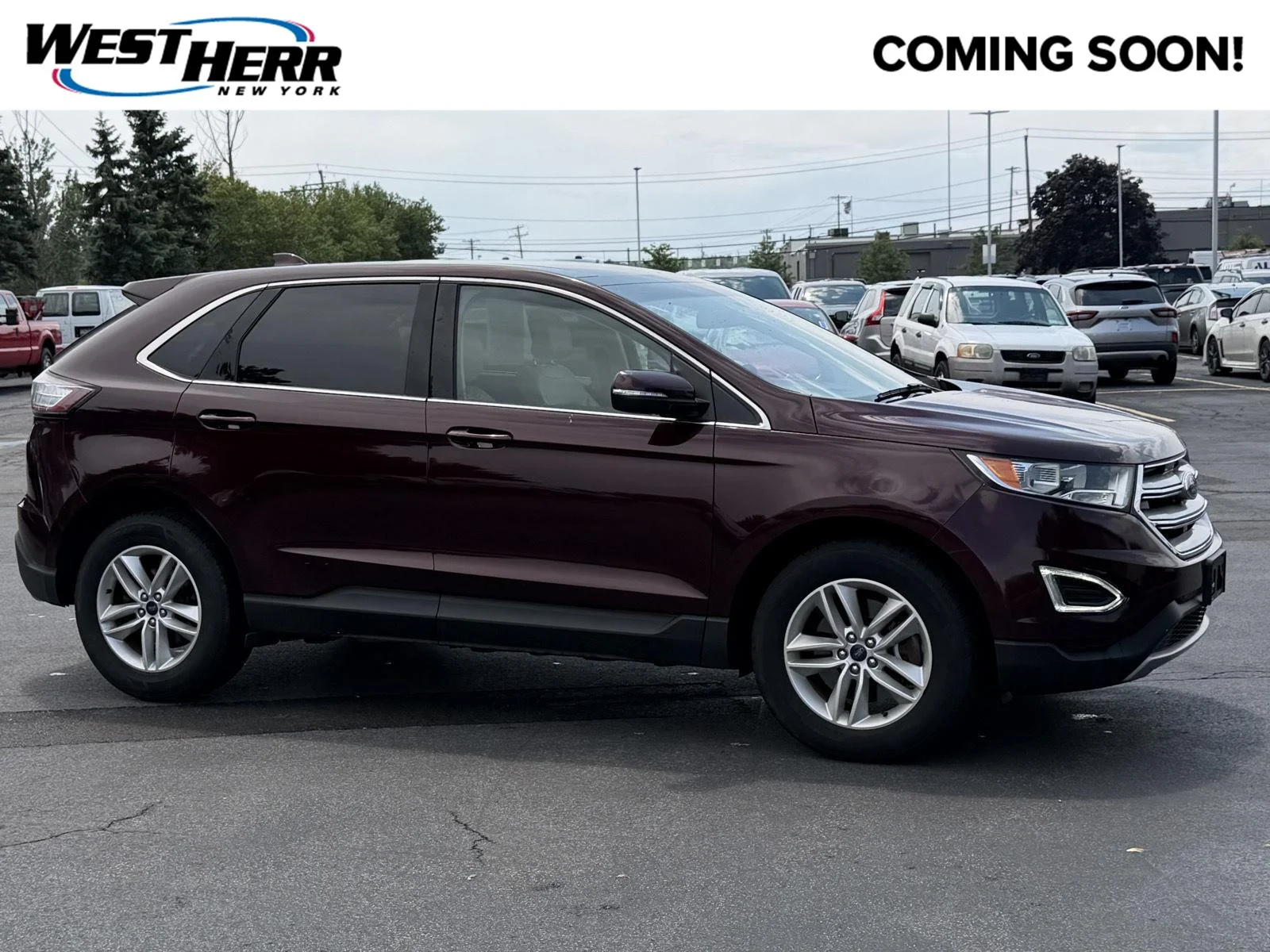 Used 2017 Burgundy Velvet Metallic Tinted Clearcoat Ford SEL image 1