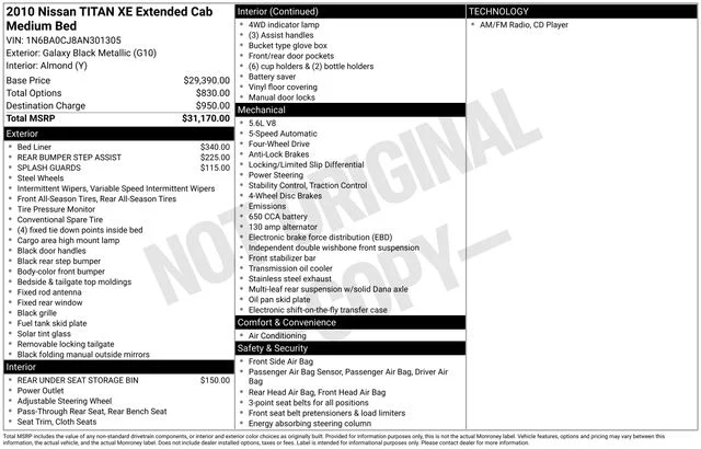 Used 2010 Black Nissan XE image 7
