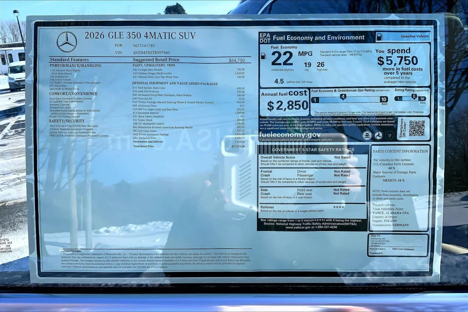 Certified Used 2026 Twilight Blue Metallic Mercedes-Benz GLE 350 image 26