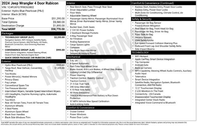 Used 2024 Blue Jeep Rubicon image 4