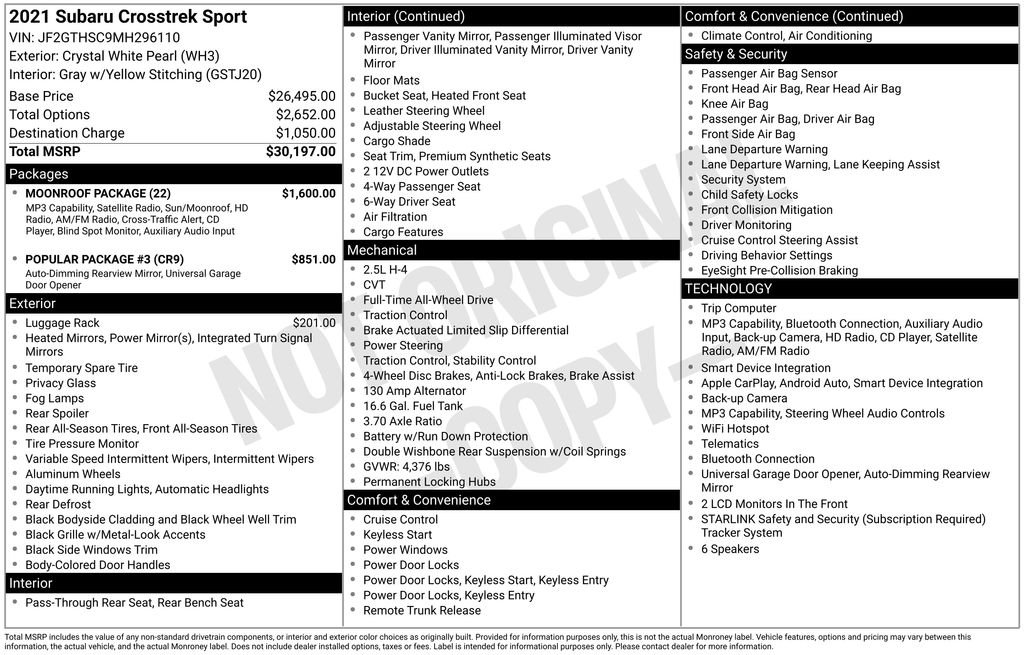 Used 2021 White Subaru Sport image 6