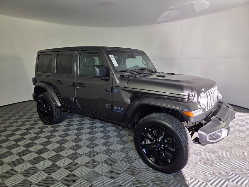 Certified 2025 Jeep Wrangler 4xe Sahara 4XE with VIN 1C4RJXP6XSW600340 for sale in West Palm Beach, FL