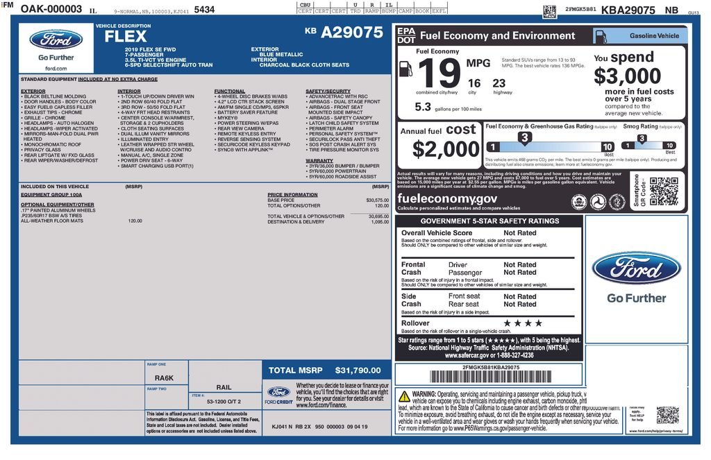 Used 2019 Blue Ford SE image 3