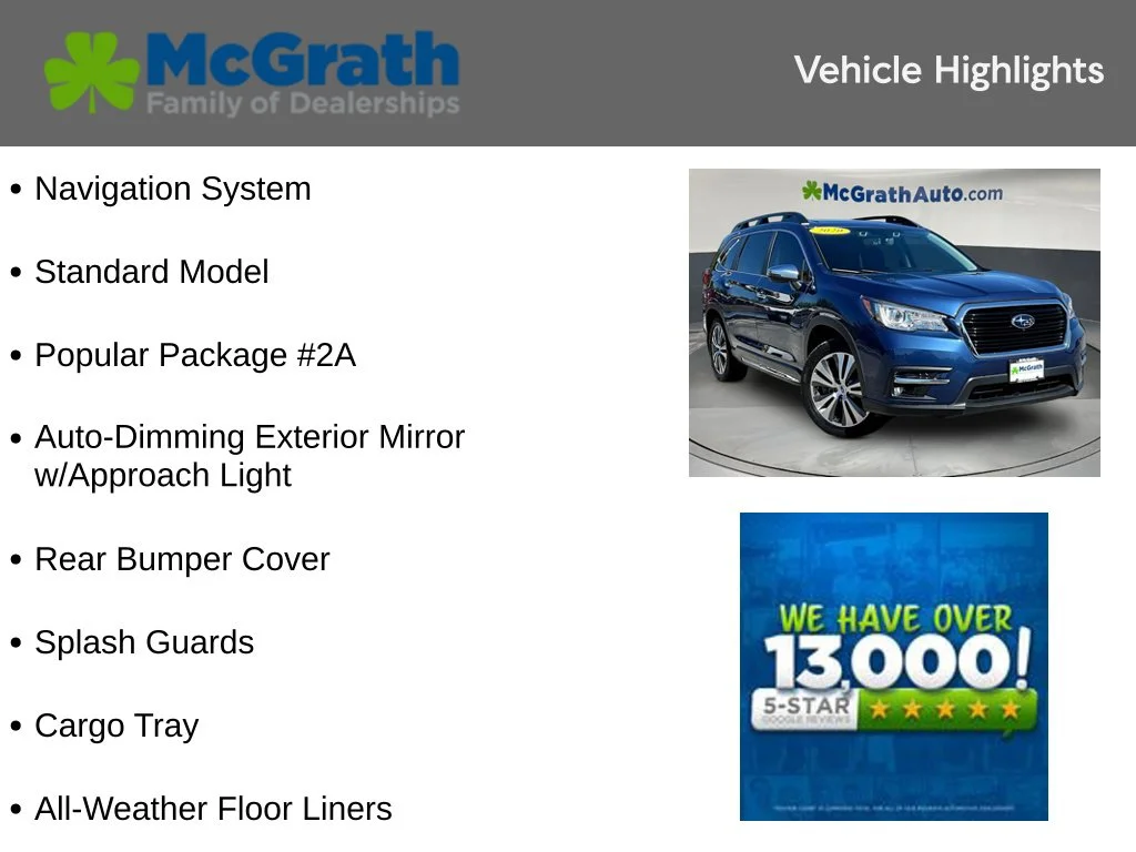 Certified Used 2020 Blue Subaru Touring image 6