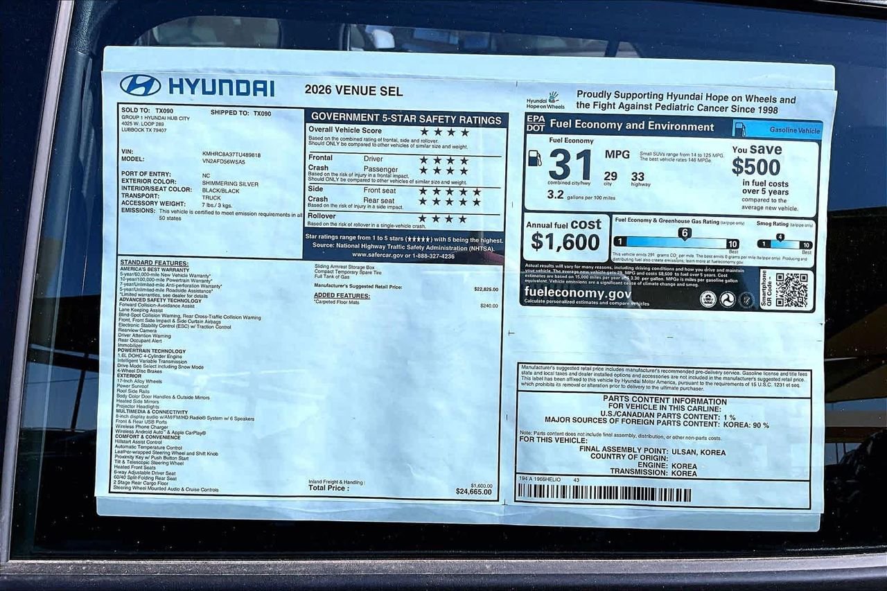 New 2026 Shimmering Silver Hyundai SEL image 22