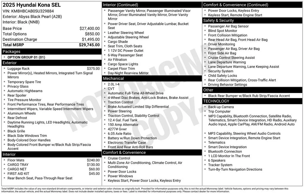 Used 2025 Abyss Black Pearl Hyundai SEL image 35