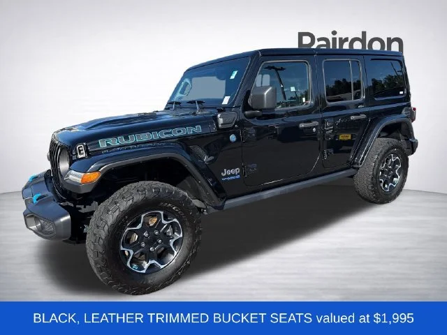Used 2022 Black Clearcoat Jeep Unlimited Rubicon 4xe image 3