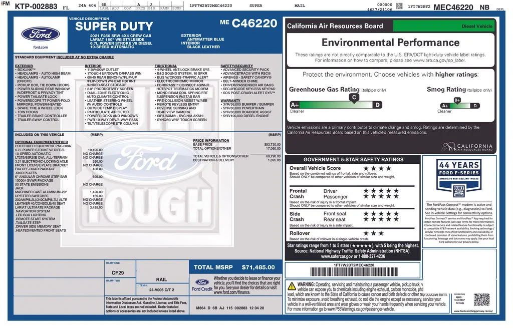 Used 2021 Blue Ford Lariat image 3