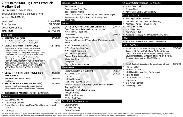 Certified Used 2021 Bright White Clearcoat Ram Big Horn image 4