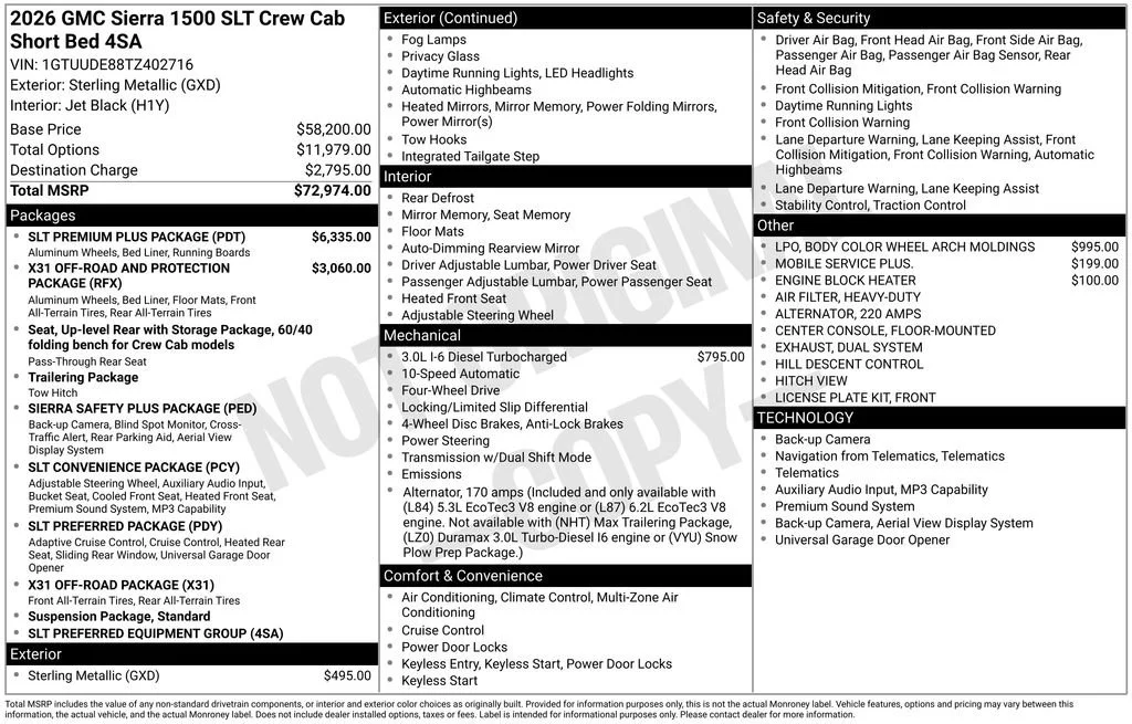 New 2026 Sterling Metallic GMC SLT image 18