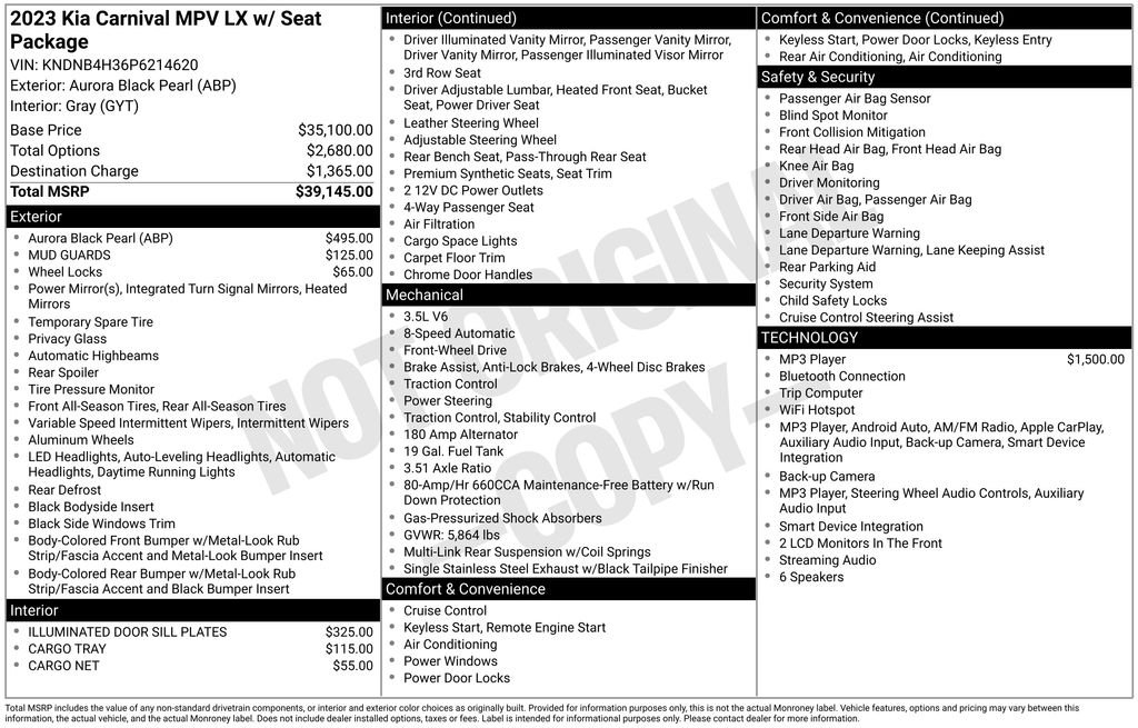 Used 2023 Black Kia LX Seat Package image 6