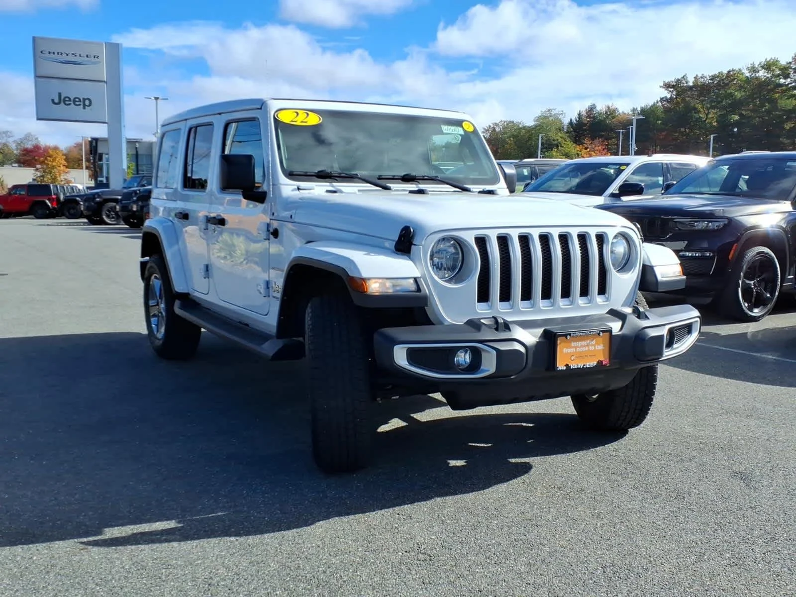 Certified Used 2022 Bright White Clearcoat Jeep Unlimited Sahara image 5