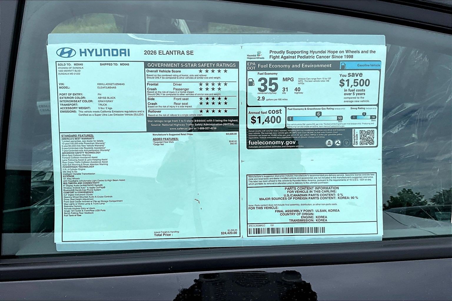 New 2026 Black Hyundai SE image 13