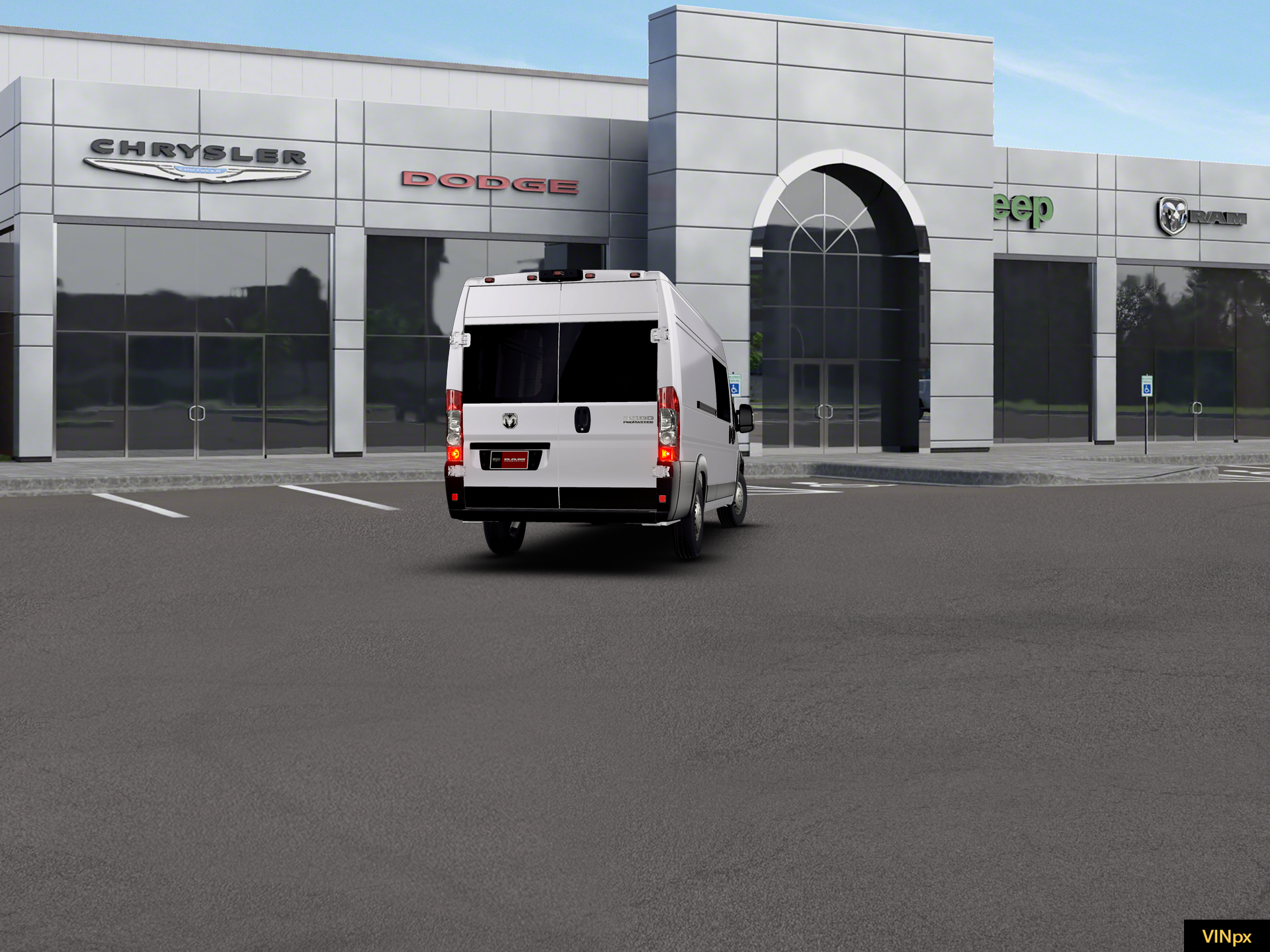 New 2026 Bright White Clear-Coat Exterior Paint RAM Cargo Van Tradesman High Roof 159