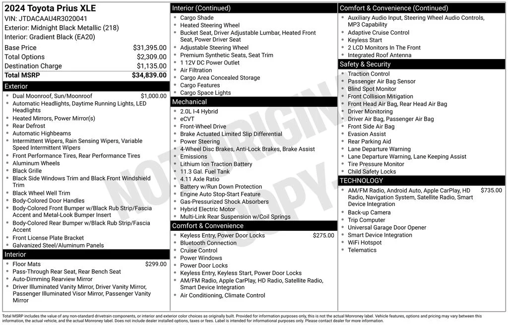 Used 2024 Black Toyota XLE image 24