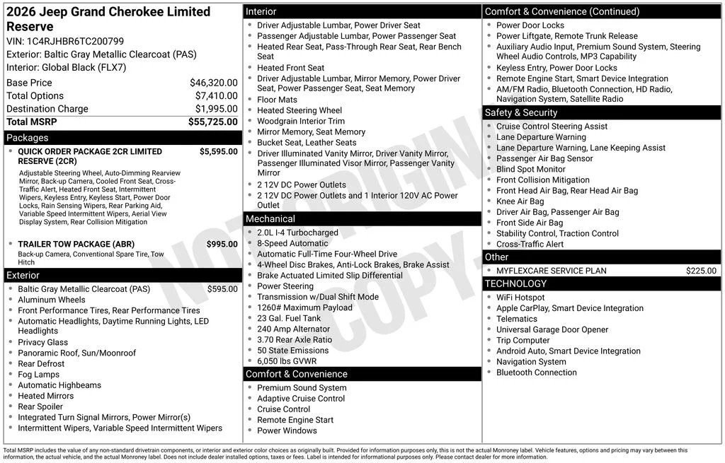 New 2026 Baltic Gray Metallic Clear-Coat Exterior Paint Jeep Limited Reserve image 7