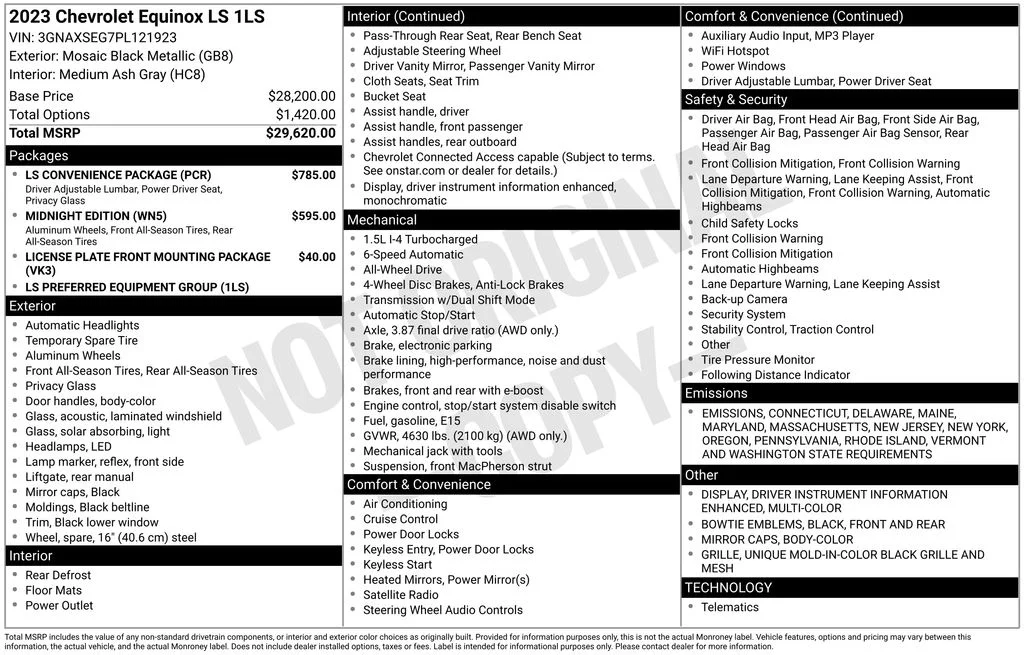Used 2023 Black Chevrolet LS image 17