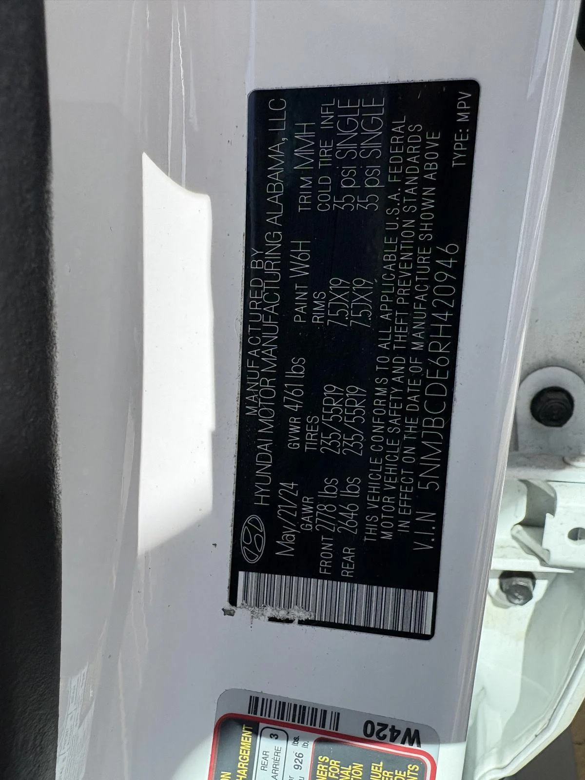 Certified Used 2024 White Pearl Hyundai SEL image 17
