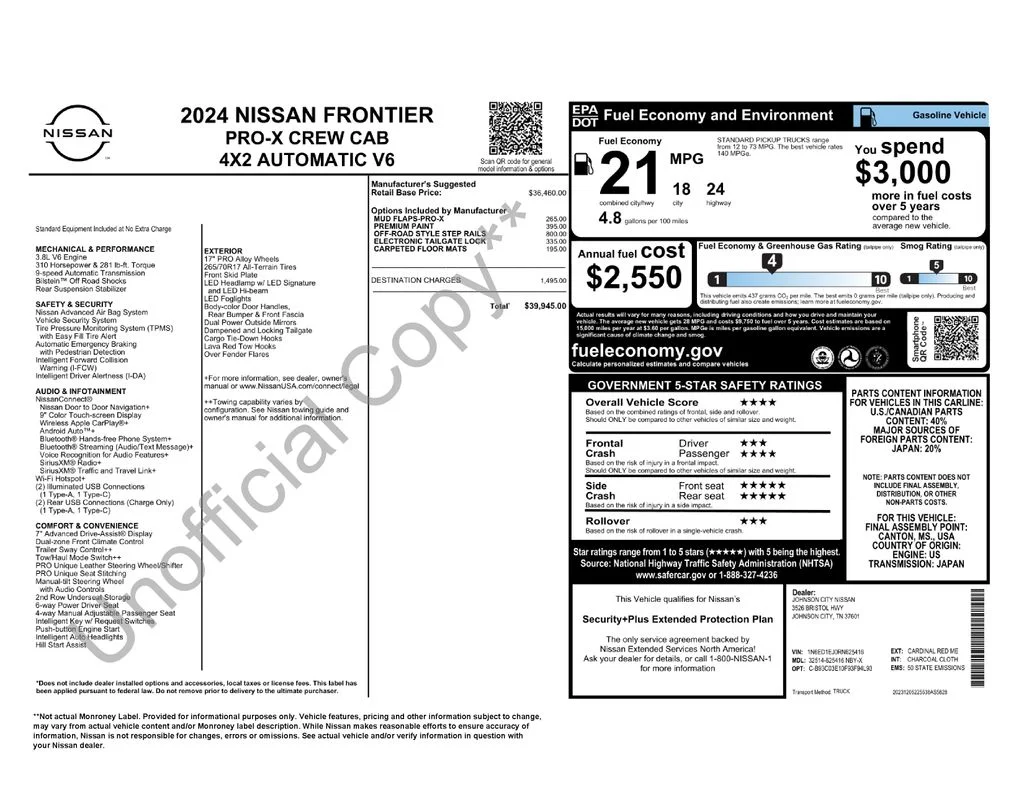 Certified Used 2024 Cardinal Red Metallic Nissan PRO-X image 6