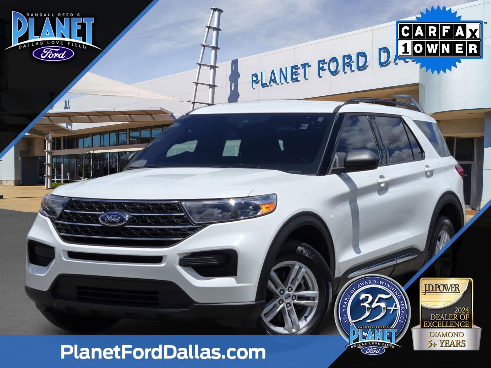 Used 2023 White Metallic Ford XLT image 1