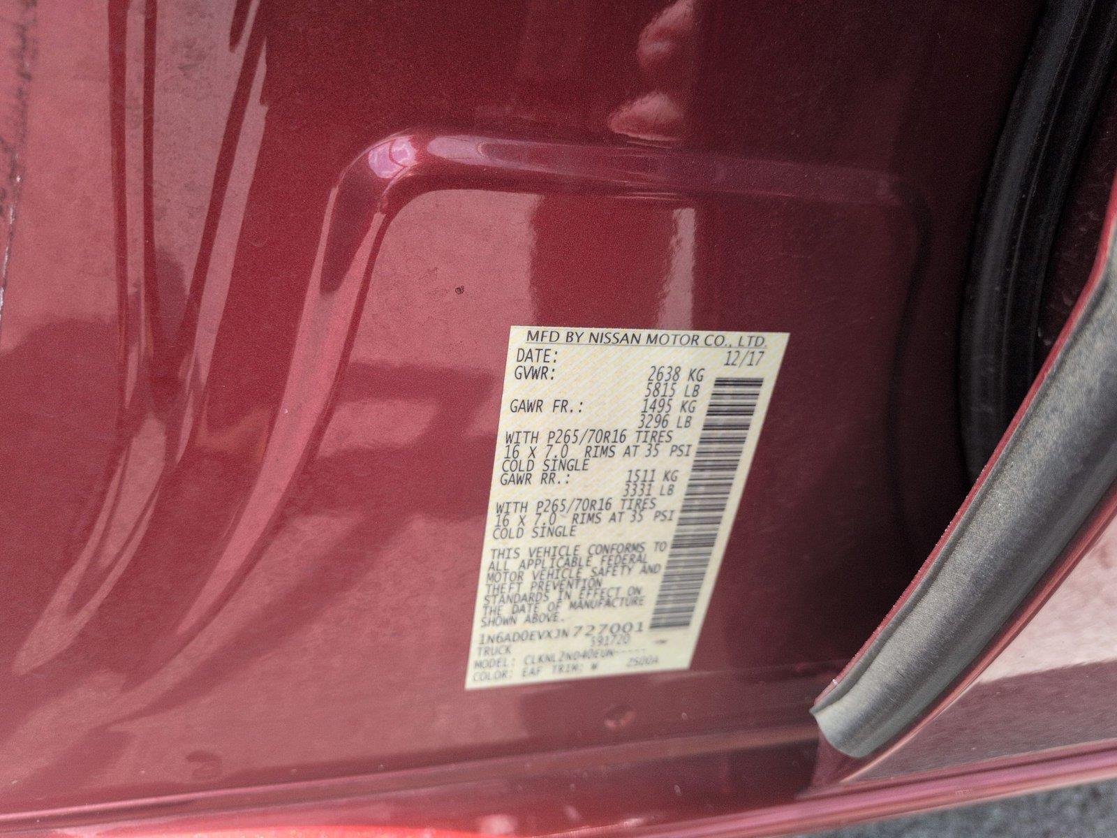 Used 2018 Lava Red Nissan SV V6 image 39