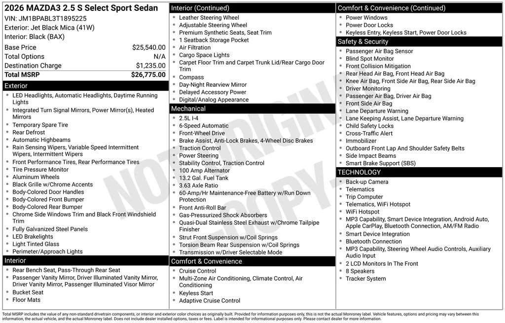 New 2026 Black Mazda 2.5 S Select Sport image 4