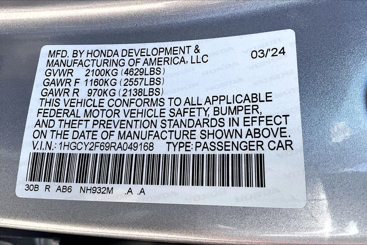 Used 2024 Solar Silver Metallic Honda EX-L image 35