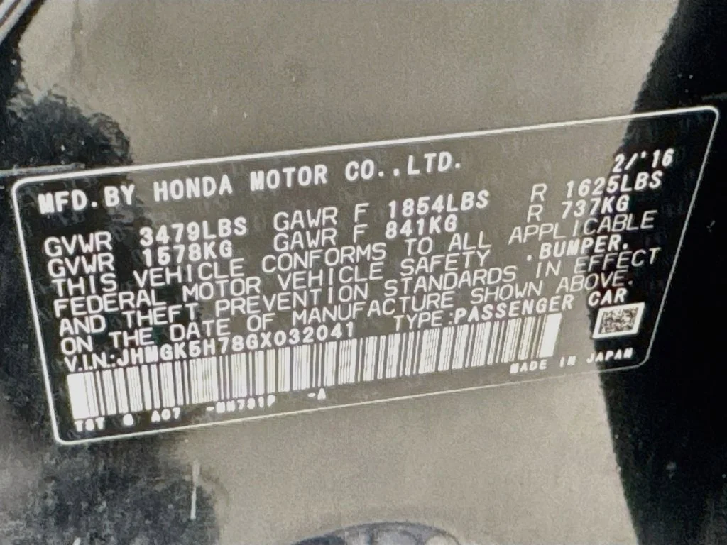 Used 2016 Crystal Black Pearl Honda EX image 34