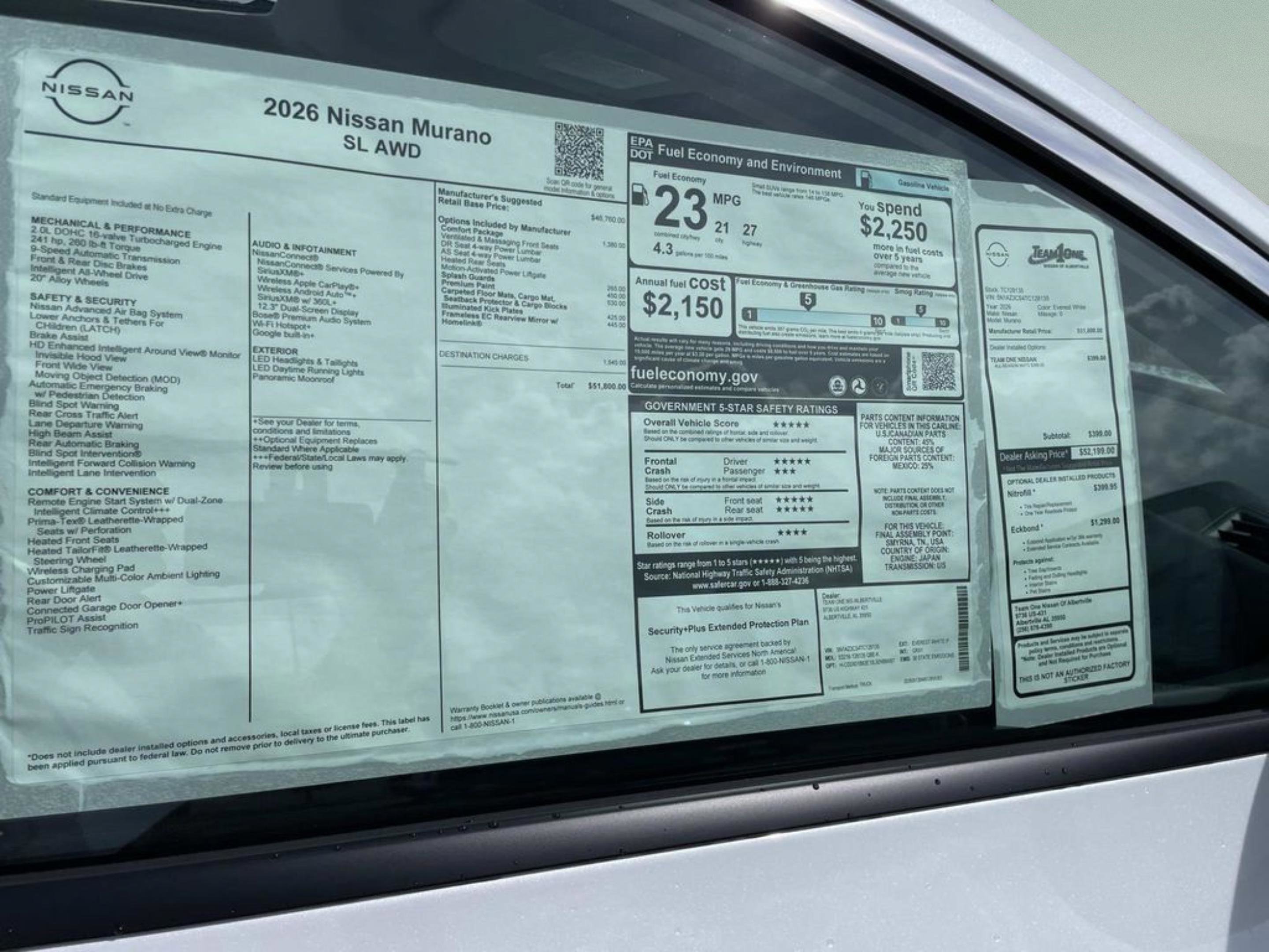 New 2026 Everest White Pearl TriCoat Nissan SL image 16