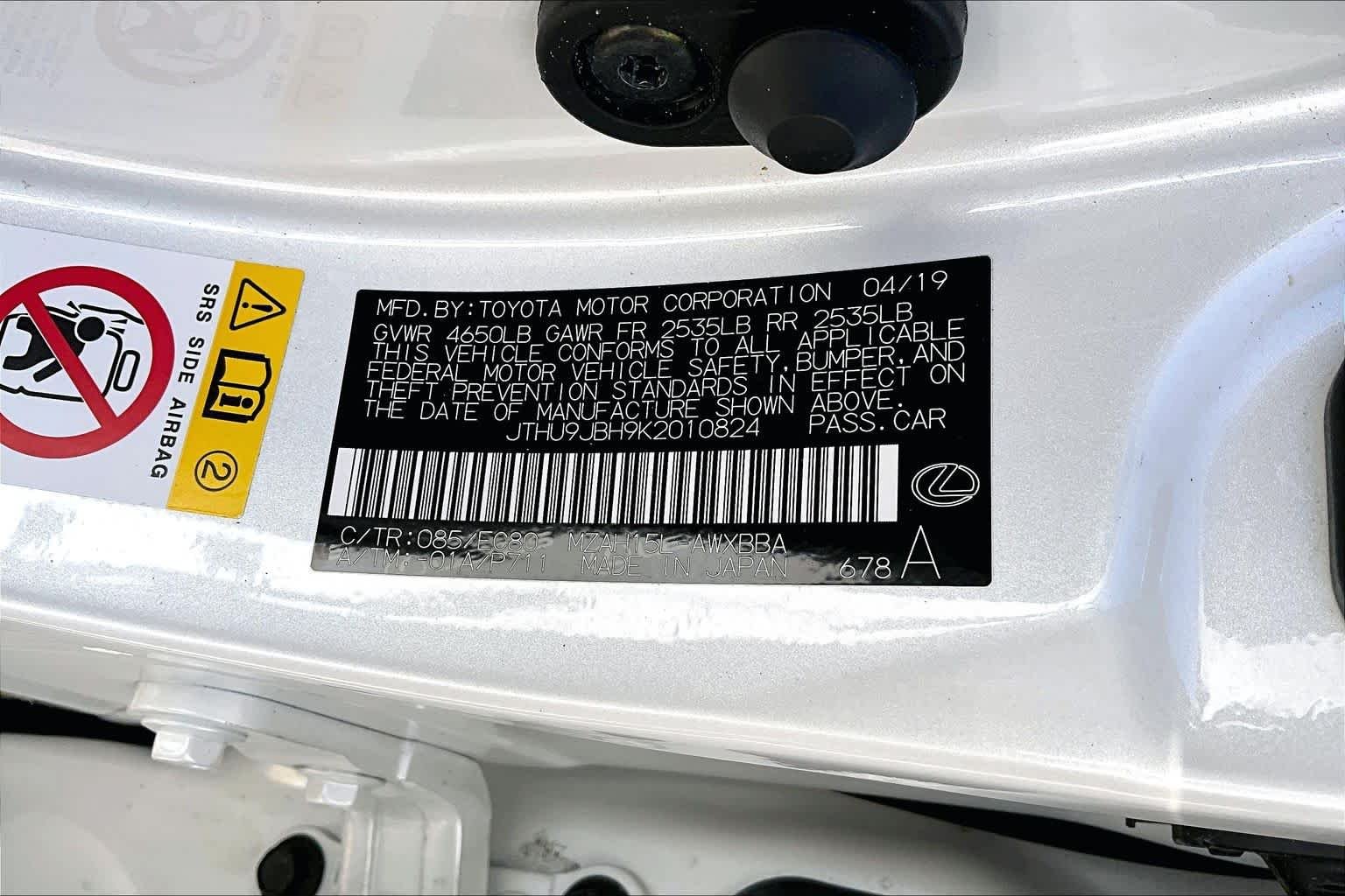 Used 2019 Eminent White Pearl Lexus Luxury image 34
