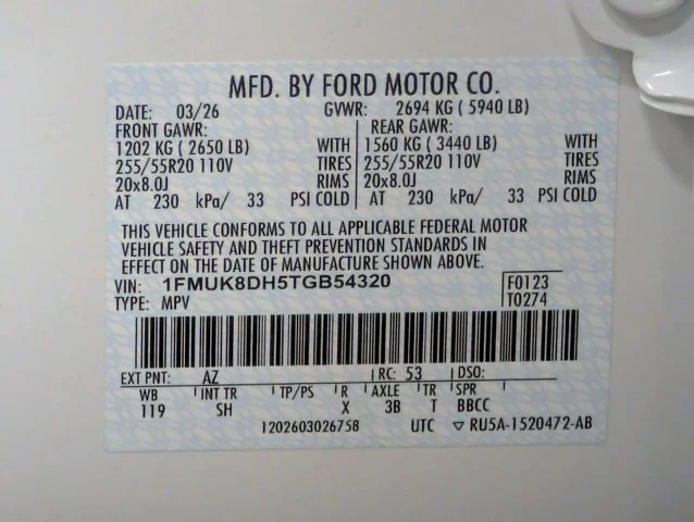 New 2026 Star White Metallic Tri-Coat Ford Active image 55