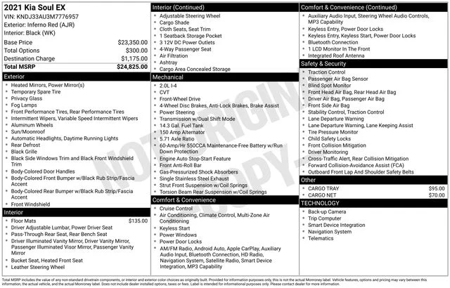 Used 2021 Red Kia EX image 10