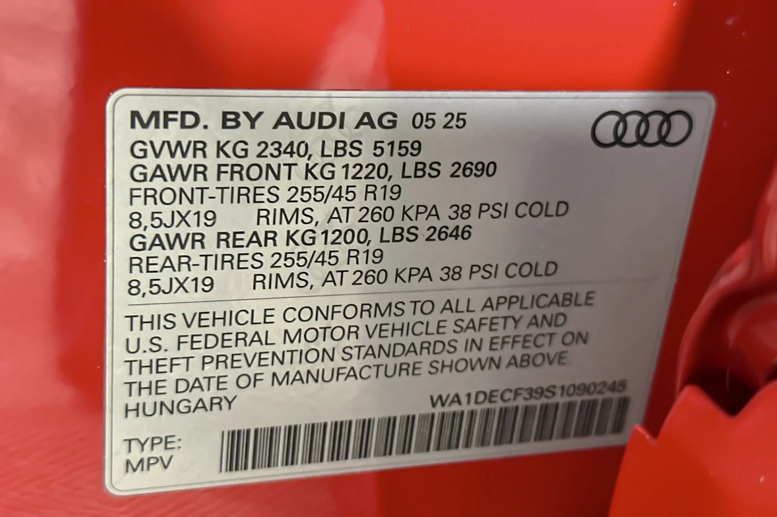 Used 2025 Progressive Red Metallic Audi S line Premium 45 TFSI quattro image 27