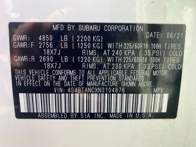 Used 2022 Crystal White Pearl Subaru Limited image 26