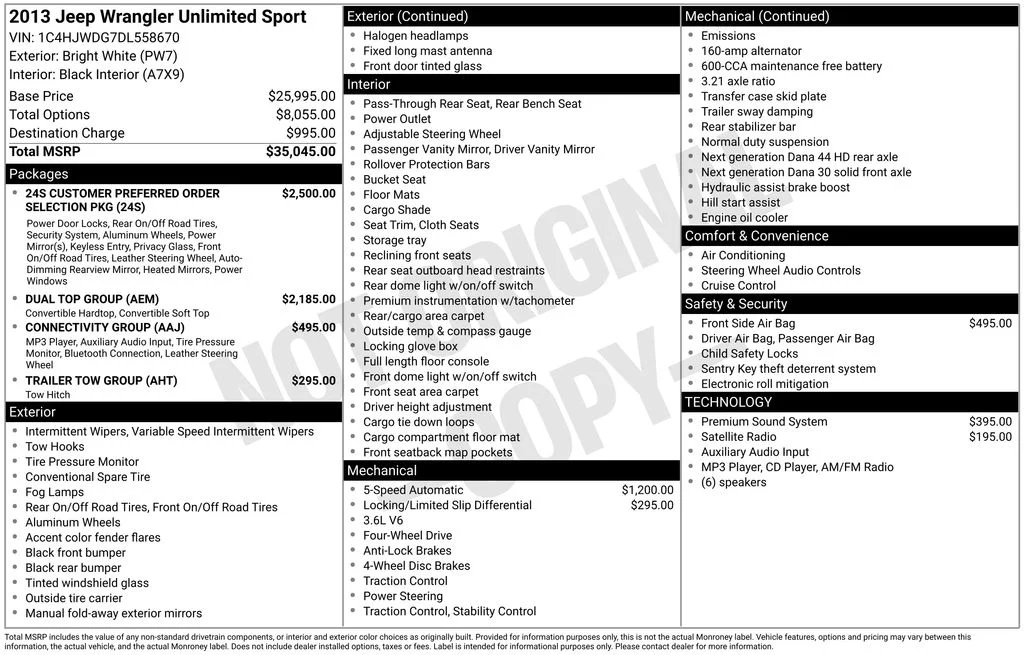 Used 2013 White Jeep Unlimited Sport image 12