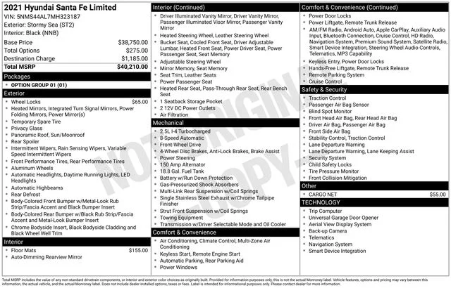 Used 2021 Blue Hyundai Limited image 2