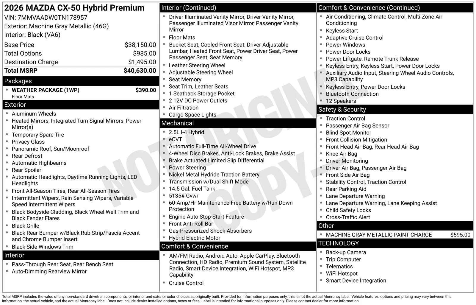 New 2026 Machine Gray Metallic Mazda Premium image 4