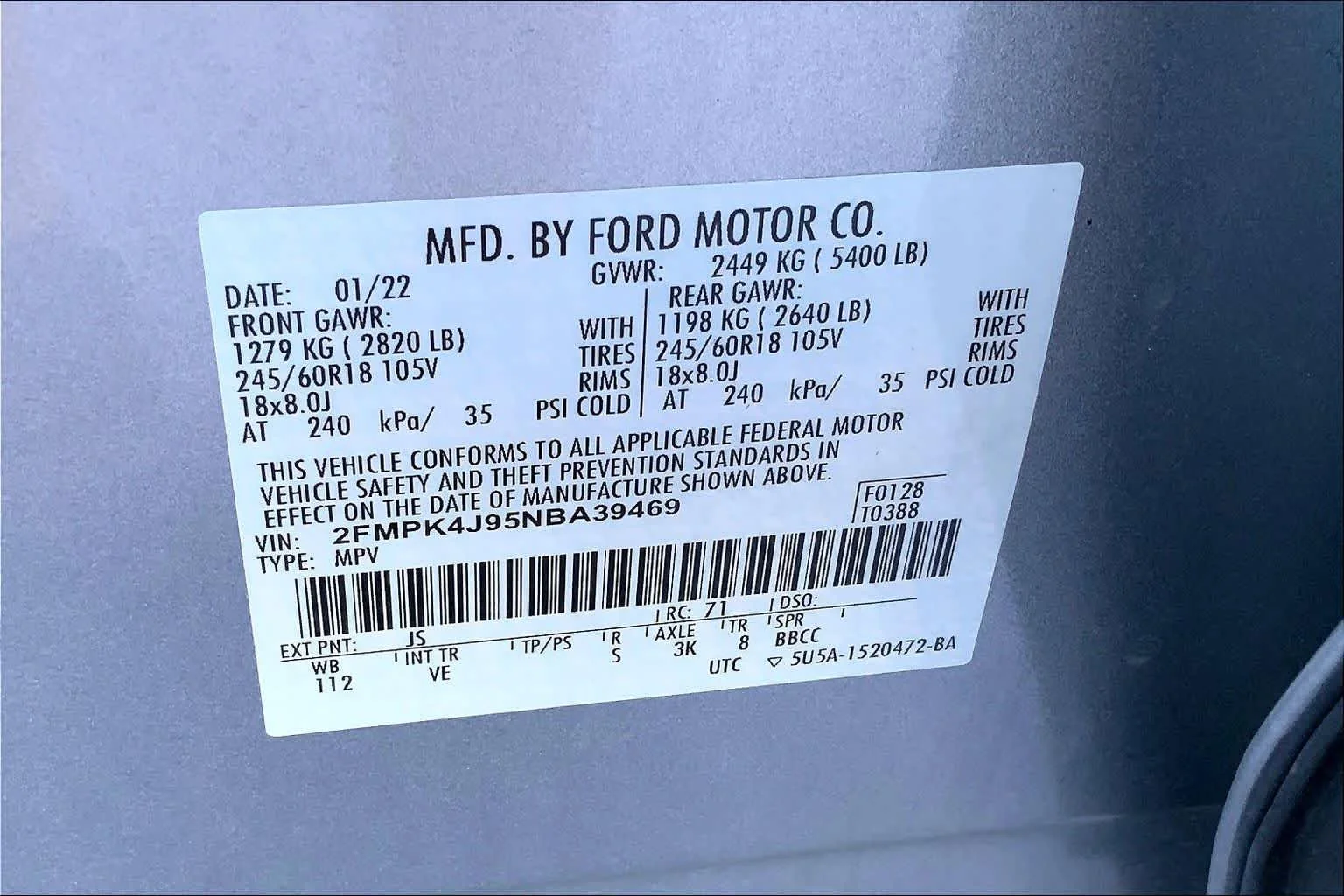 Used 2022 Iconic Silver Metallic Ford SEL image 29