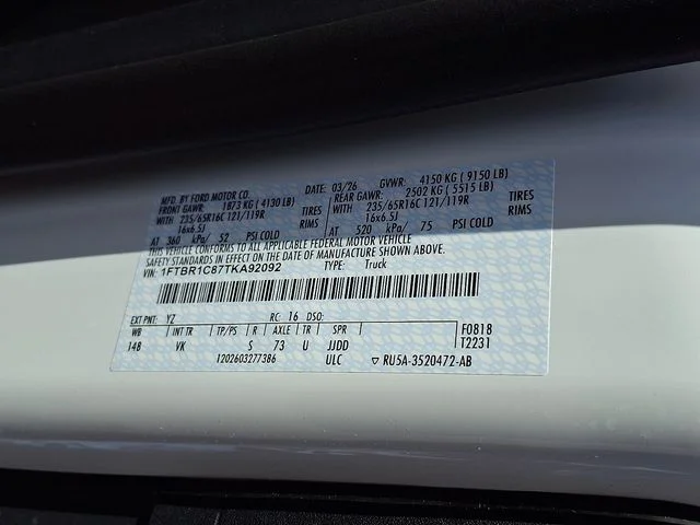 New 2026 Oxford White Ford Cargo Van image 10