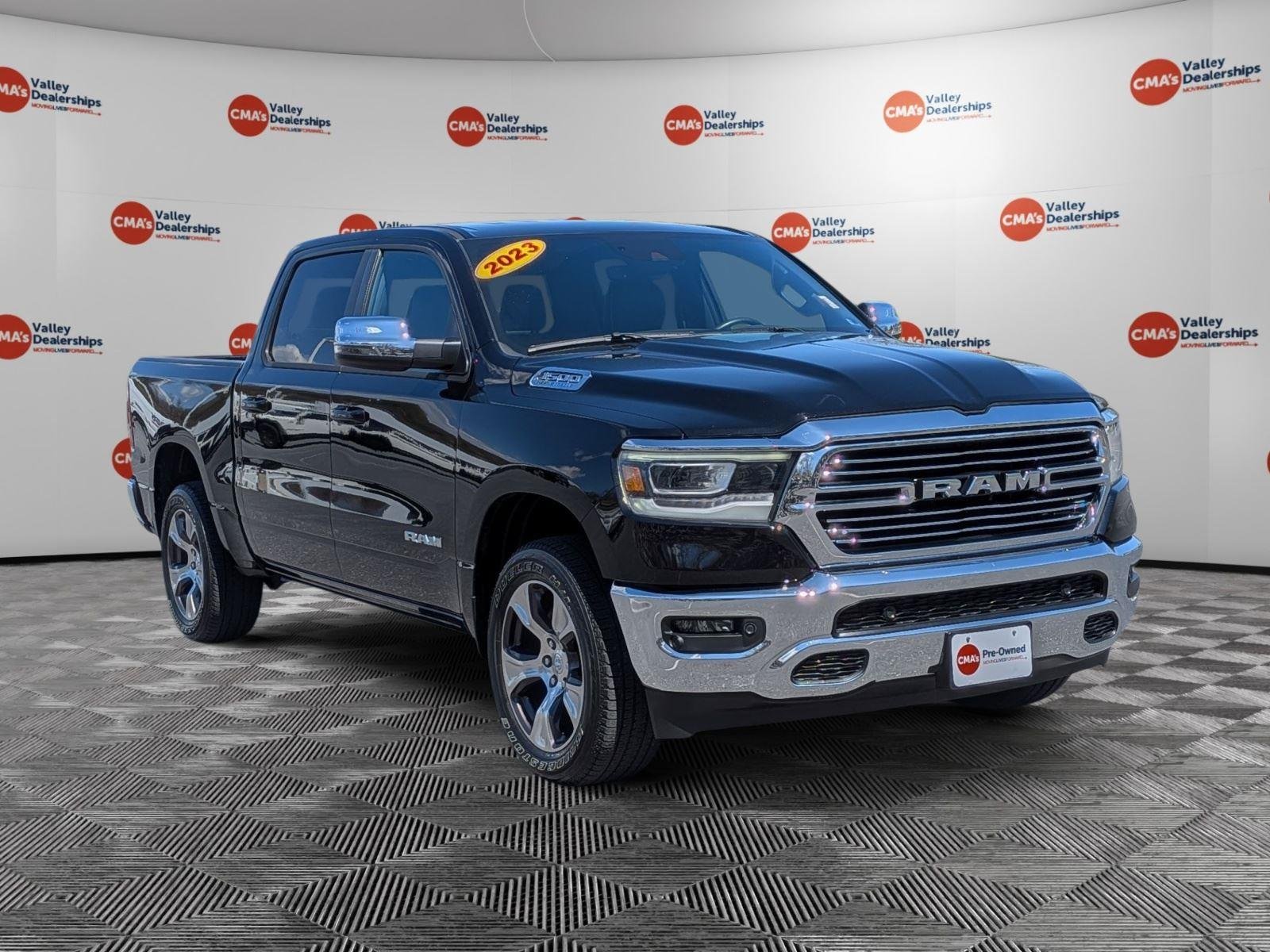 Certified Used 2023 Diamond Black Crystal Pearlcoat Ram Laramie image 3