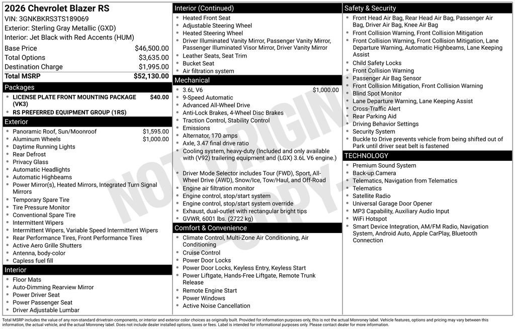 New 2026 Sterling Gray Metallic Chevrolet RS image 4