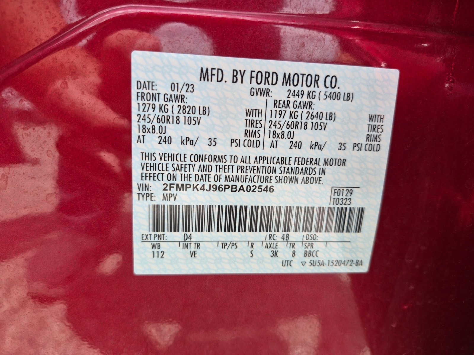 Used 2023 Red Metallic Ford SEL image 27