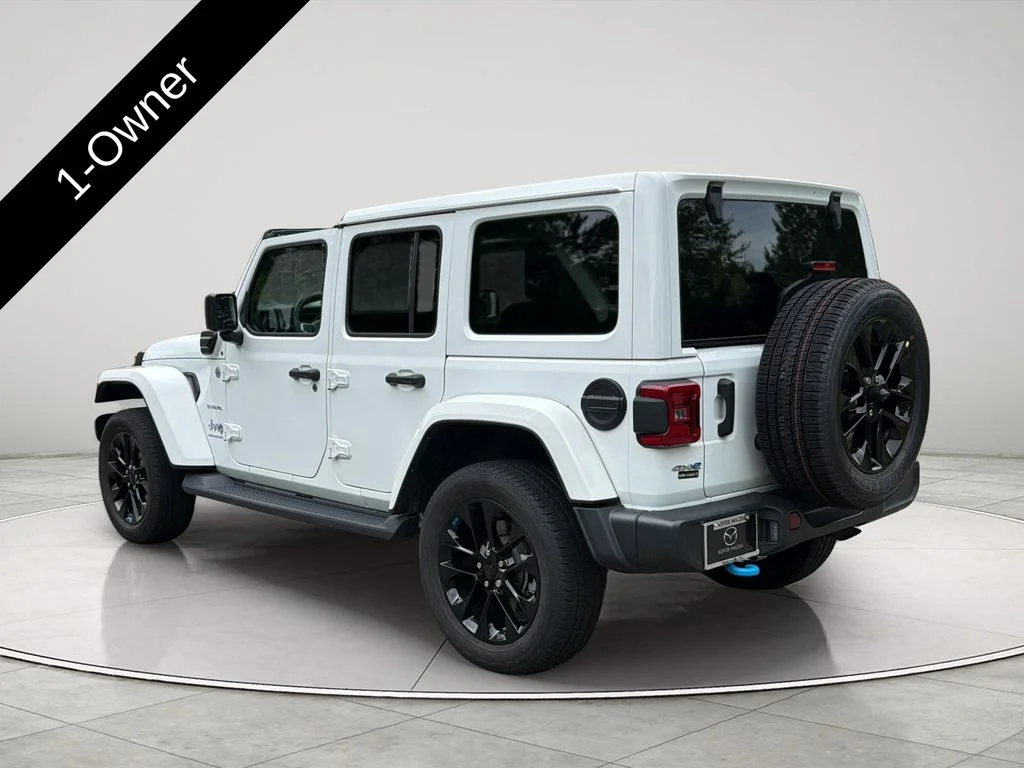 Used 2023 Bright White Clearcoat Jeep Sahara 4xe image 3