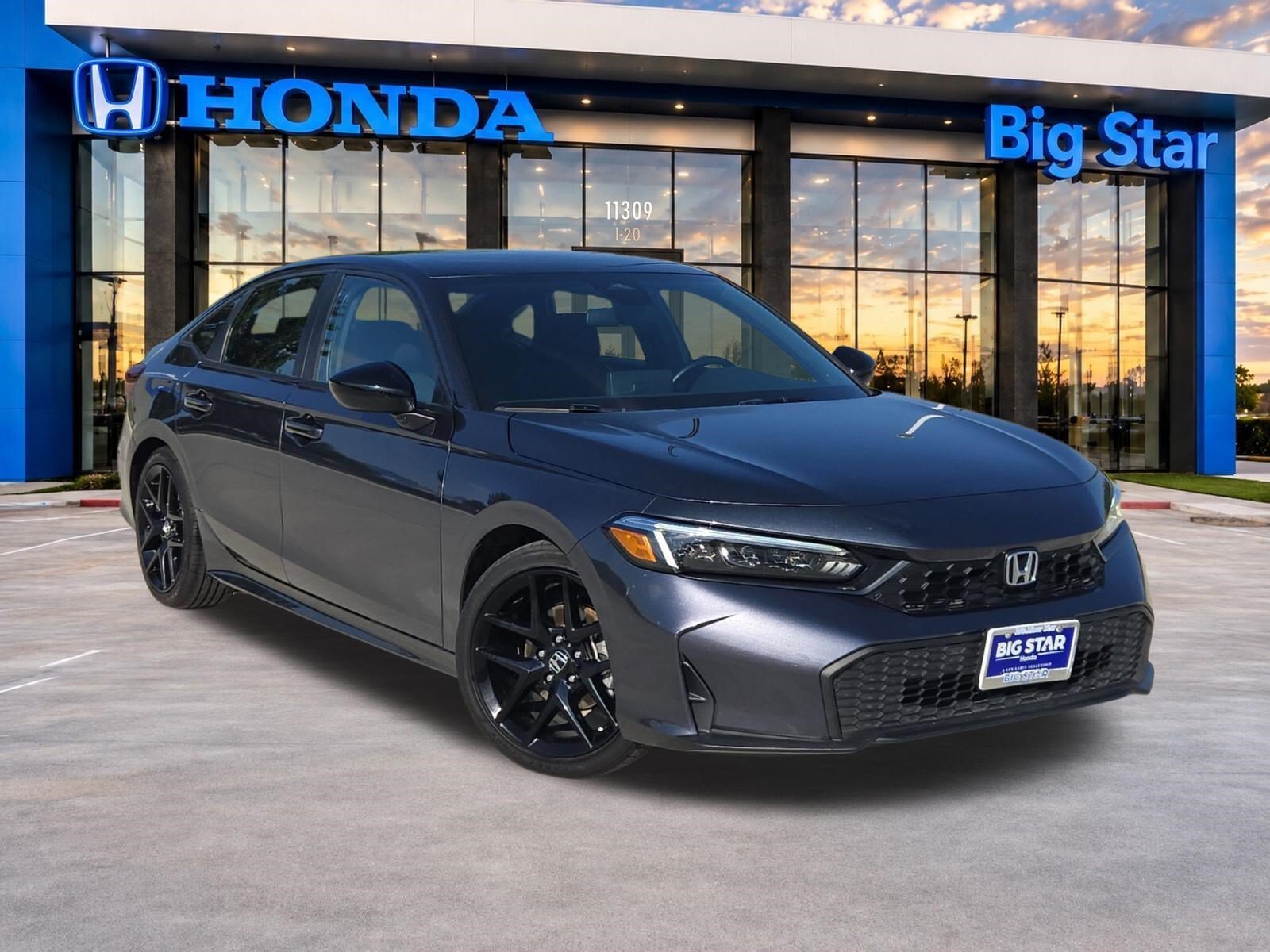 Certified Used 2025 Meteorite Gray Metallic Honda 4D SPORT image 1